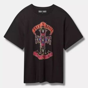 Torrid Guns N Roses Relax Fit Oversized Short Sleeve Tee New With Tags